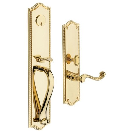 Baldwin Double Cylinder Entry Handlesets Unlacquered Brass 6963.031.RDBL